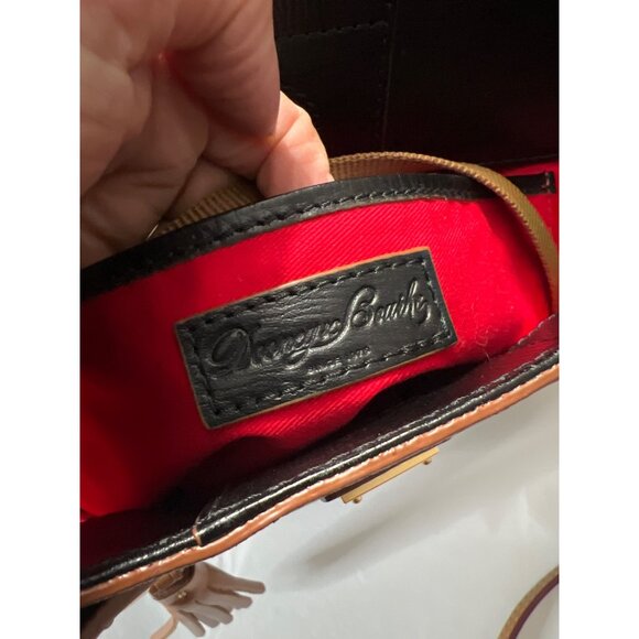 Vintage Dooney & Bourke Black & Tan Leather Satchel - Picture 8 of 13